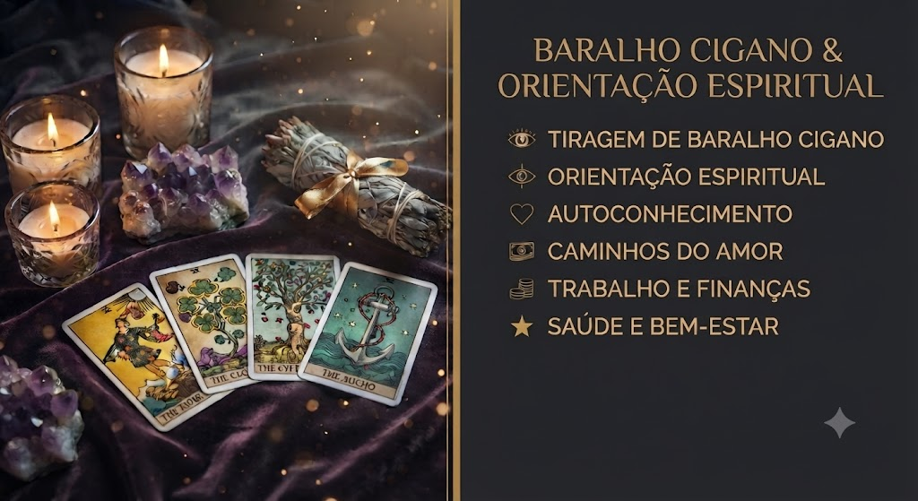 Baralho Cigano e Orientação Espiritual - tiragem, autoconhecimento, caminhos do amor, trabalho, finanças, saúde e bem-estar